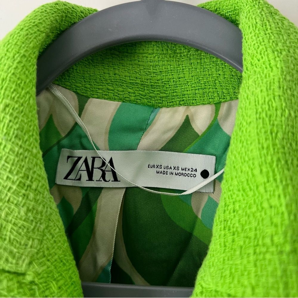 Zara Neon Green Double-Breasted Blazer Dress - Picture 11 of 12